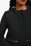 Maje Black Textured Leather Detailed Jacket Size 36