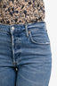Agolde Blue Mid Rise Distressed Hem/Pocket Jeans Size 27