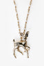 Pre-Loved Chanel™ 25P Gold Plated Pearl Deer Pendant Necklace