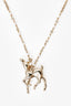 Pre-Loved Chanel™ 25P Gold Plated Pearl Deer Pendant Necklace