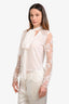 Faith Connexion White Silk Lace Detail Long Sleeve Scarf Detail Blouse Size XS