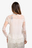 Faith Connexion White Silk Lace Detail Long Sleeve Scarf Detail Blouse Size XS