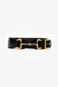 Gucci Black Leather Horsebit Waist Belt