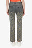 Pre-Loved Chanel™ 2011 Grey/Yellow Distressed Dot Straight Leg Jeans Size 34