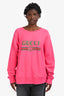 Gucci Hot Pink Web Logo Sweatshirt Size L
