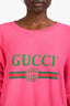Gucci Hot Pink Web Logo Sweatshirt Size L