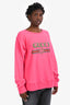 Gucci Hot Pink Web Logo Sweatshirt Size L