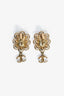 Pre-Loved Chanel™ 2019 Coral Gem Crystal Pearl Embellished CC Clip On Earrings