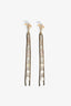 Pre-Loved Chanel™ 2018 Gold Tone Crystal Pearl Drop CC Multichain Earrings