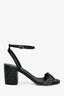 Pre-Loved Chanel™ Black Leather/Tweed Quilted Block Heel Size 36C