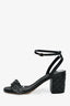Pre-Loved Chanel™ Black Leather/Tweed Quilted Block Heel Size 36C