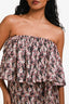 Pre-Loved Chanel™ Black/White/Red Cotton Floral Off the Shoulder CC Sleeveless Dress Size 36