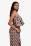 Pre-Loved Chanel™ Black/White/Red Cotton Floral Off the Shoulder CC Sleeveless Dress Size 36