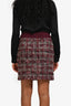 Pre-Loved Chanel™ Burgundy Metallic Tweed Mini Skirt Size 36
