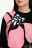 Pre-Loved Chanel™ Black/Pink Cashmere/Silk Blend Fur Detail Sweater Size 36