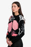 Pre-Loved Chanel™ Black/Pink Cashmere/Silk Blend Fur Detail Sweater Size 36