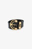 Pre-Loved Chanel™ Black Leather Pearl Embellished CC Belt Size 85