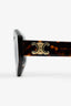 Celine Tortoiseshell Triomphe Oval Sunglasses