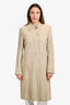 Akris Beige Suede Buttoned Midi Coat Estimated Size S