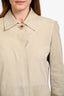 Akris Beige Suede Buttoned Midi Coat Estimated Size S
