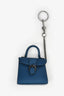 Delvaux Blue Leather Micro Brillant Bag Charm