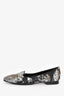 Hermès Black/Grey Satin Jungle Printed Loafers Size 37