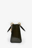 Christian Dior 2001 Dark Olive Patent Leather Diorissimo Lady Dior Medium Top Handle