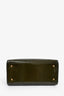 Christian Dior 2001 Dark Olive Patent Leather Diorissimo Lady Dior Medium Top Handle