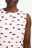 Balenciaga Pink Sleeveless Printed Textured Midi Dress Size 42