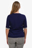 Burberry Dark Purple Merino Wool 3/4 Sleeve Sweater Size L