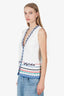 Pre-Loved Chanel™ White Cotton Jacquard Embroidered Vest Size 34