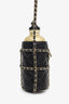 Pre-Loved Chanel™ 2019 Black/Gold Leather CC Water Bottle With Chain