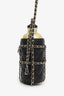 Pre-Loved Chanel™ 2019 Black/Gold Leather CC Water Bottle With Chain
