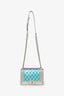 Pre-Loved Chanel™ 2018 Iridescent Silver/Blue Leather/PVC Water Boy Small Bag