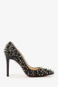 Christian Louboutin Black Leather Studded Pigalle Spikes 120 Heels Size 36.5
