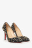 Christian Louboutin Black Leather Studded Pigalle Spikes 120 Heels Size 36.5
