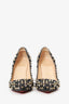 Christian Louboutin Black Leather Studded Pigalle Spikes 120 Heels Size 36.5