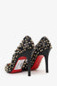 Christian Louboutin Black Leather Studded Pigalle Spikes 120 Heels Size 36.5