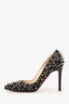 Christian Louboutin Black Leather Studded Pigalle Spikes 120 Heels Size 36.5