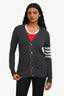 Thom Browne Wool Grey 4-Bar Stripe Cardigan Size 0