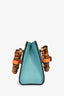 Gucci Blue Leather Orange Strap Detail 'Diana' Mini Tote Bag With Strap