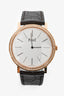 Piaget 18K Rose Gold/Brown Alligator Diamond Bezel 'Altiplano' 38mm Automatic Watch