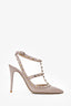 Valentino Blush Pink Patent Leather Cage Rockstud Heels Size 39
