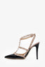 Valentino Black/Nude Pink Patent Leather Cage Rockstud Heels Size 39