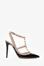 Valentino Black/Nude Pink Patent Leather Cage Rockstud Heels Size 39