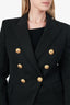 Balmain Black Gold Button Double Breasted Blazer Size 40
