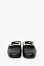Gucci Black Leather Crystal Square G Madelyn Mules Size 37.5