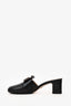 Gucci Black Leather Crystal Square G Madelyn Mules Size 37.5