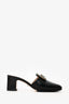 Gucci Black Leather Crystal Square G Madelyn Mules Size 37.5