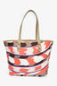 Emilio Pucci Pink/White Print Tote Bag